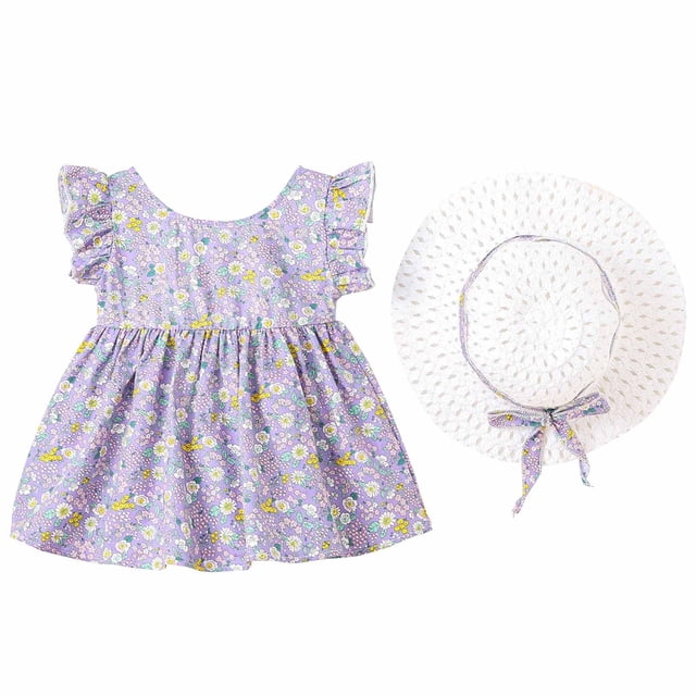 LOVZFMLL Summer Toddler Girls Short Sleeve Dress Pattern With Short Sleeves Skirt