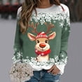 thumbnail image 2 of Chandails pour Femmes Veste de Noël pour Femmes Adolescentes Filles Manches Longues Chandails Amples Femmes Chandail à Col Rond Mignon Renne Ensemble de Tenue Confortable Femmes Chandails Graphiques de Noël, 2 of 4