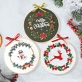 thumbnail image 4 of DIY Embroidery Tools Crafts Cross Stitch Material Hoop Cloth Needles Reindeer, 4 of 5