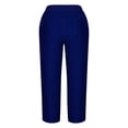 thumbnail image 5 of Fall Savings! SROBPTY Womens Capris Pants, Women's Summer Comfortable Loose Wide Leg Fashion Solid Color Capris Navy, S, 5 of 5
