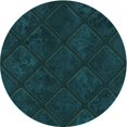 thumbnail image 1 of Ahgly Company Tapis Rond Lavable en Machine Intérieur Transitionnel Vert Sarcelle, 8 Pieds Rond, 1 of 7