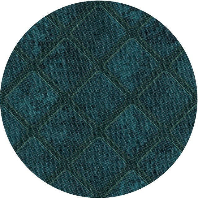 Ahgly Company Tapis Rond Lavable en Machine Intérieur Transitionnel Vert Sarcelle, 8 Pieds Rond