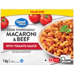Great Value Hearty & Wholesome Macaroni & Beef with Tomato Sauce, 1 kg