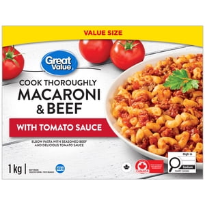 Great Value Hearty & Wholesome Macaroni & Beef with Tomato Sauce, 1 kg