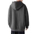 thumbnail image 2 of Innerwin Chandail à Capuchon à Cordon pour Hommes, Sport, Manches Longues, Décontracté, Gris Foncé, L, 2 of 3