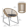 thumbnail image 3 of Outsunny 3 Piece Wicker Patio Furniture Set, Bistro Set with Cushions, 3 of 10