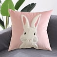 thumbnail image 4 of BotaniNest Velvet Rabbit Throw Pillow Embroidery Couple Pillow Cover Pink Throw Pillowcase Sofa Waist Pillow Cute Little Rabbit Throw Pillow, 4 of 7