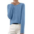 thumbnail image 2 of Timegard Womens Sweaters Crewneck Comfy Knit Pullover Fall Winter Casual Solid Color Long Sleeve Tops, 2 of 6