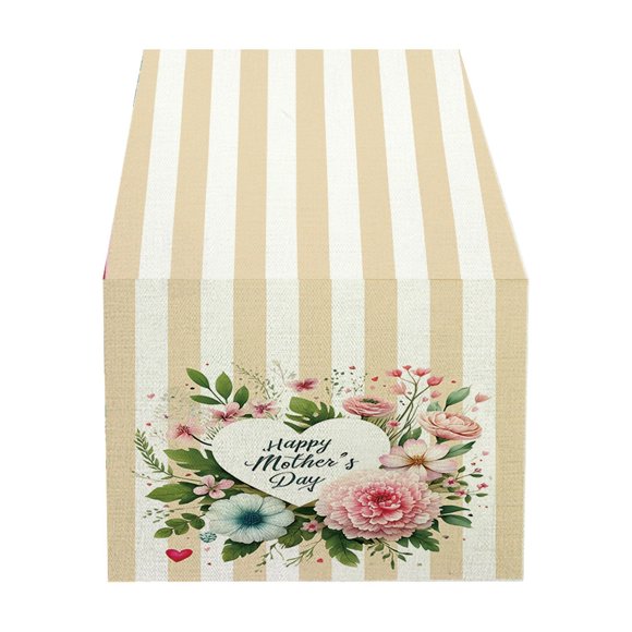 TIELUTT Day Table Runner Letters Flowers Festive Atmosphere Decorative Tablecloth Table Runner Floral Table Outdoor Table Sequin Table Rose and Table Decorations Easter Table