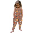 thumbnail image 1 of EGNMCR Girls' Jumpsuits & Rompers Toddler Baby Girl Jumpsuits Printing Strap Romper Pants With Pockets Kid Rompers, 1 of 9