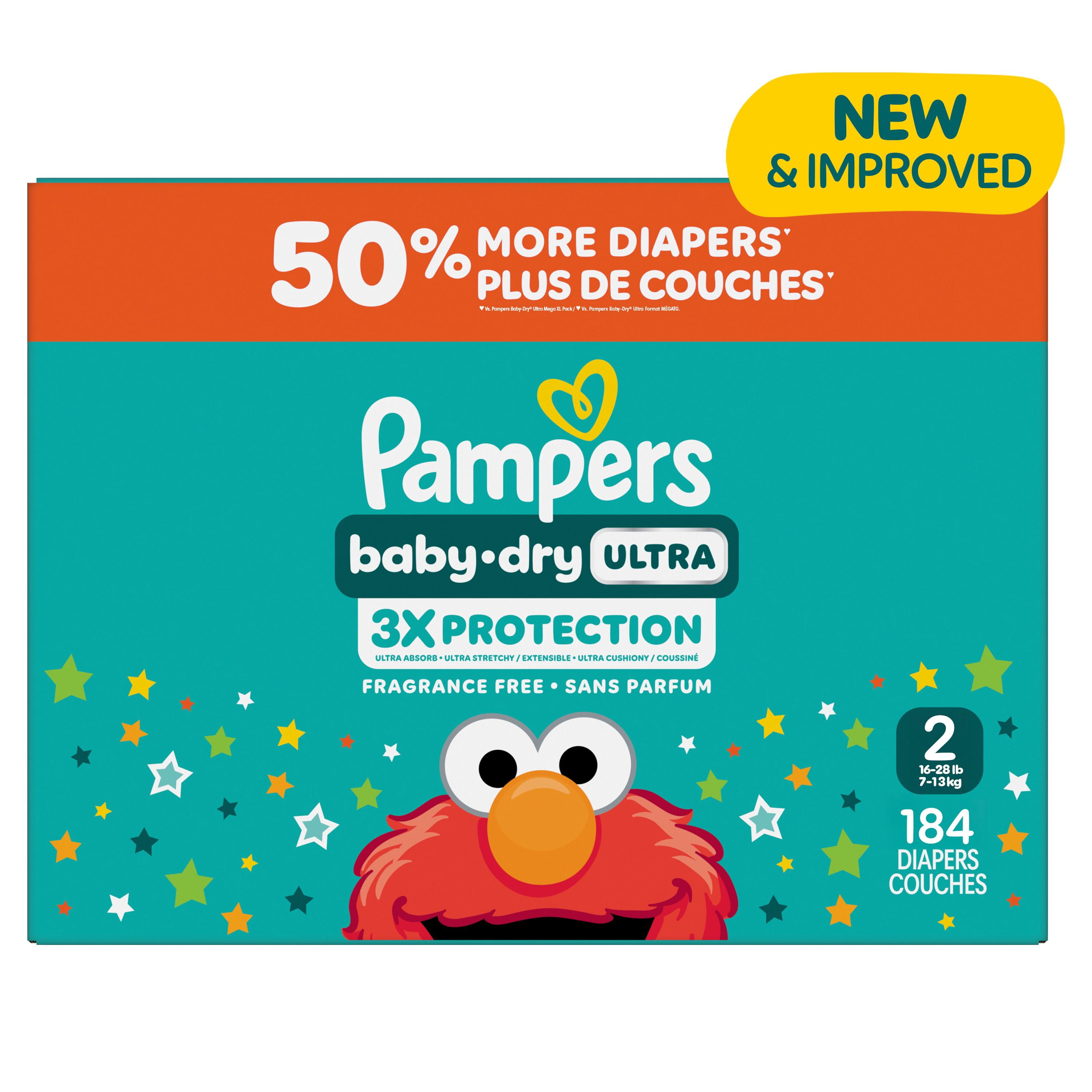 Pampers Baby Dry Ultra Diapers, 2 (12-18 lbs), Absorbent Disposable Diapers