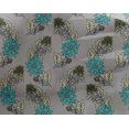 thumbnail image 4 of oneOone Georgette Viscose Fabric Leaves & Floral Block Print Fabric BTY 42 Inch Wide, 4 of 4