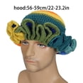 thumbnail image 4 of MesaSe Sweet Girls Crochet Ruffled Brim Bucket Hat Cute Ladies Fisherman Hat Exaggerated Style Teens Winter Windproof Hat, 4 of 21