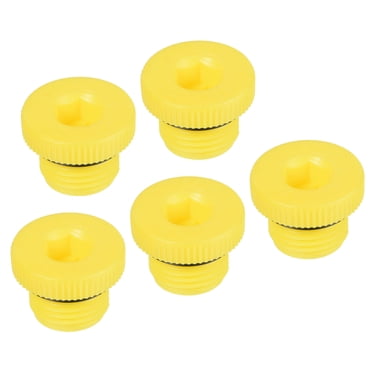 Unique Bargains Bouchons de Maintien M16x1.5 en Plastique avec Embout Fileté Mâle, Jaune, Lot de 5