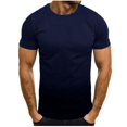 thumbnail image 4 of PEZHADA Chemises Hommes Décontractées Manches Courtes T-Shirt Ajusté Homme Couleur Contrastée Tee Dégradé Manches Courtes Hauts d'Été Col Rond Chemises Décontractées T-Shirts d'Entraînement Chemises Hommes T-Shirts Graphiques, 4 of 6