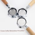thumbnail image 2 of 51Mm Coffee Bottomless Portafilter With Filter Basket & Wooden Handle Replacement For Delonghi Ec680 Ec685 Coffee Machine Tool Reusable Alloy Filters Coffee Extraction Accessories, 2 of 7