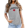 thumbnail image 1 of PMVFHDE T-Shirt à Imprimé de Déclaration « Keep Canada Flag Proud » pour Femmes Gris,m, 1 of 3