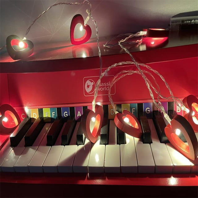 Offres à Moins de 20 Dollars! Lisbinx Décorations de la Saint-Valentin à Moins de 5 $ Guirlandes Lumineuses en Forme de Cœur en Bois à DEL Guirlandes Lumineuses de la Saint-Valentin Décoration de Demande en Mariage Guirlandes de Modélisation Cœur d'Amour Guirlandes Lumineuses à Piles Guirlandes Colorées