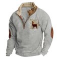 thumbnail image 1 of Ediodpoh Chandail Sans Capuche pour Homme Mode Homme Décontracté Relax Confortable à Imprimé à Manches Longues Chandail à Capuchon pour un Style Quotidien Chandail Ras du Cou pour Homme Gris_002 TTG, 1 of 3
