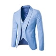 thumbnail image 3 of cllios Men's 3 Piece Slim Fit Suit Set, One Button Solid Formal Business Wedding Party Jacket Vest Pants Suit, 3 of 6
