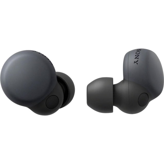 Sony LinkBuds S Véritables Écouteurs Antibruit Sans Fil WFLS900N en Gris Foncé Mat avec Embouts d'Oreille en silicone Noirs, Illustrés par des angles avant et Latéraux, avec design compact Arrondi, Maille de Haut-Parleur et Image de Marque Sony, Convenant à une Réduction du Bruit Sans Couture et à un Port Toute la Journée.