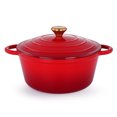 thumbnail image 1 of 3.5 Litre Kitchen Star Cast Iron Dutch Oven 24cm, Red, 1 of 6