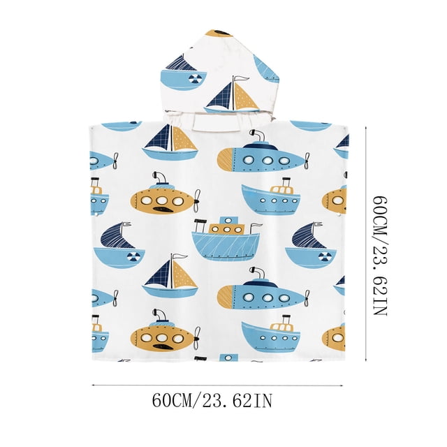 Kids Beach Hooded Beach Changing Towel Swimming Wearable