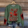 thumbnail image 2 of Rbaofujie Couples Chandails à Capuchon Halloween Mode Femmes Décontracté Manches Longues Col Rond Imprimé Chandail pour Dames Hauts Blouse Vert Chandails pour Dames, 2 of 3