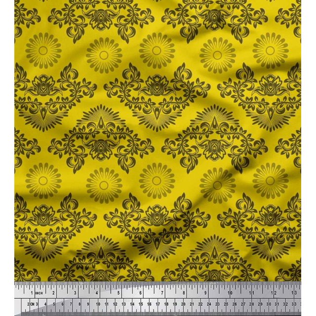 Soimoi Rayon Fabric Floral & Damask Ethnic Print Fabric by Yard 56 Inch Wide