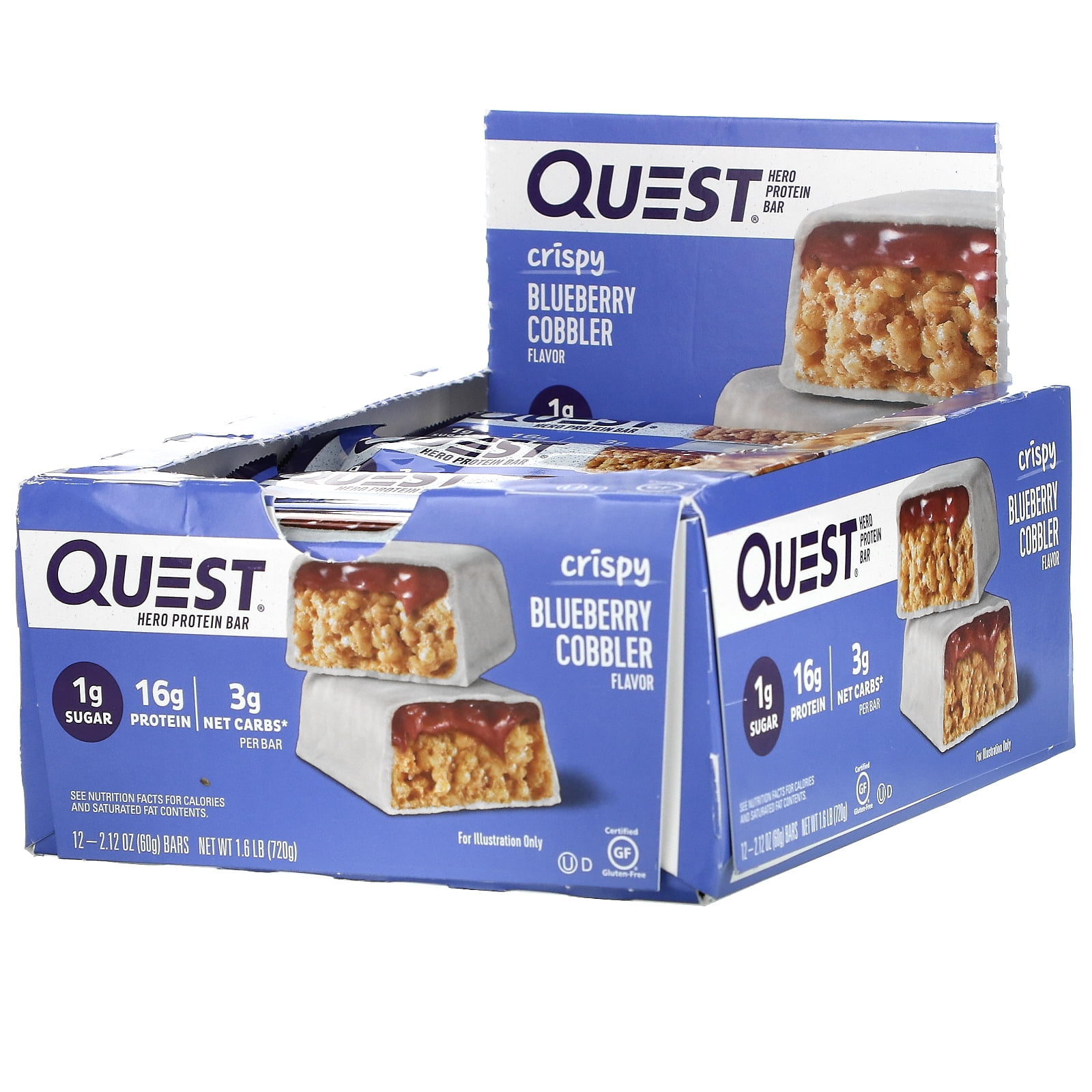 Quest Nutrition Blueberry Cobbler Hero Bar, 12 Count