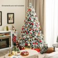 thumbnail image 3 of Costway 7 FT Pre-Lit Snow Flocked Christmas Tree Hinged Xmas Tree with 8 Modes 320 Lights, 3 of 10