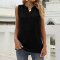 thumbnail image 2 of Timegard Women Summer Tank Tops V- Neck Button Mesh Sleeveless Lightweight Casual Loose Tops Blouse, 2 of 7