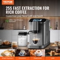thumbnail image 2 of VEVOR Fully Automatic Espresso Machine - with Automatic Milk Frother, 20 Bar Super-Automatic Cappuccino Latte Machine with TFT Touch Screen, Grinder, 15 Grinding Levels, and Removable Milk Reservoir, 2 of 9