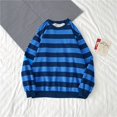 thumbnail image 2 of Kcodviy Chandail à Capuchon pour Homme Automne Hiver Adulte Petit Chandail à Capuchon Rond Chandail à Enfiler Hauts Long 1 Tenues Mignonnes Femmes Blouse à Rayures à Manches, 2 of 3