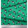thumbnail image 3 of Soimoi Green polyester Crepe Fabric Dolphin Ocean Printed Craft Fabric by the Yard 42 Inch Wide, 3 of 3