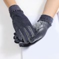 thumbnail image 4 of Femmes Couleur Unie Plein Doigt Velours Extensible Soirée Bal Cyclisme Gants Noir, 4 of 13