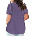thumbnail image 3 of asjyhkr Plus Size Womens Summer Tops Short Sleeve T Shirts Loose Stretch Soft Comfy Tees Solid Basic Blouses, 3 of 4