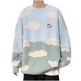 thumbnail image 4 of EGNMCR Pull Col Rond pour Hommes, Pull Unisexe Couple Mode Vache Manches Longues Pull Tricoté, 4 of 6