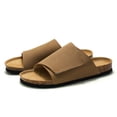 thumbnail image 2 of Men's Cork Sandals Suede Leather Slides Non-Slip Beach Shoes, 2 of 11
