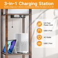 thumbnail image 3 of Floor Lamp with Shelves LED Modern Shelf Floor Lamp with USB Ports Power Outlet Color Temperature Storage Display Wood Column Standing Tall Lamp for Living Room Bedroom Off, 3 of 9