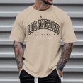 thumbnail image 3 of T-Shirt à Manches Courtes à Manches Raglan pour Hommes avec Imprimé Lettre - Col Rond, Tendance Mode, Parfait pour les Occasions Quotidiennes et Décontractées, 3 of 4