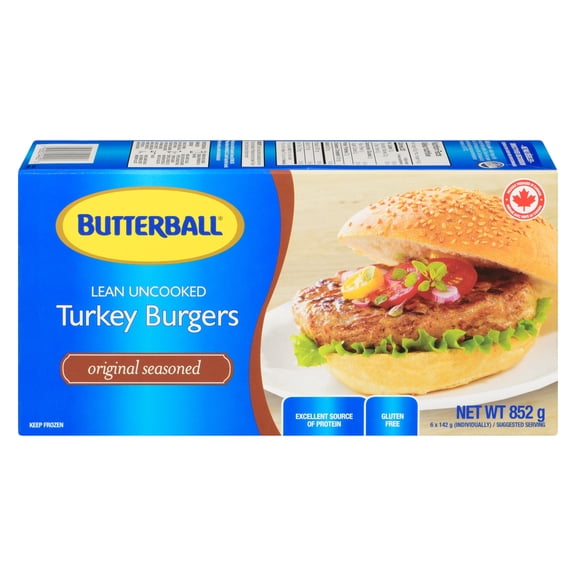 Butterball Raw Turkey Burgers, 852g