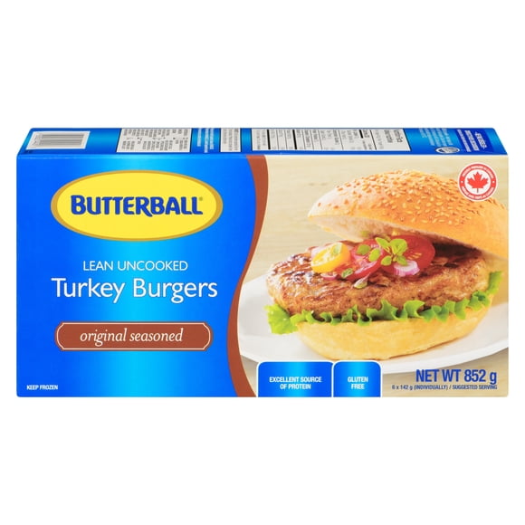 Butterball Raw Turkey Burgers, 852g