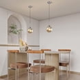 thumbnail image 4 of KCO Lighting Amber Glass Pendant Light Brushed Nickel Pendant Lights Kitchen Pendant Lighting Over Island, 4 of 8
