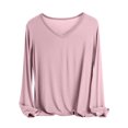 thumbnail image 1 of MeetoTime Women's Long Sleeve Shirts Soft Lightweight Undershirts V-Neck Slim Tees Basic Layer Pullover Tops, 1 of 5