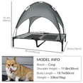 thumbnail image 3 of PawHut Lit pour Animal Surélevé et Rafraîchissant, Lit de Camp pour Chien Surélevé Portable avec Auvent, Gris, 3 of 9