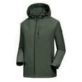 thumbnail image 2 of Veste de Pluie Imperméable pour Hommes, Légère, avec Capuche et Fermeture Éclair, Manteau de Randonnée, L, Vert Armée, 2 of 8