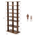 thumbnail image 4 of Patiojoy 7-Tier Double Rows Shoe Rack Vertical Wooden Shoe Storage Organizer Patented Rustic Brown, 4 of 10