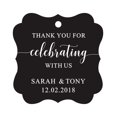 thumbnail image 1 of Darling Souvenir Fancy Frame Custom Paper Tags Thank You For Celebrating With Us Wedding Favor Gift Hang Tags-Black-50 Tags, 1 of 1
