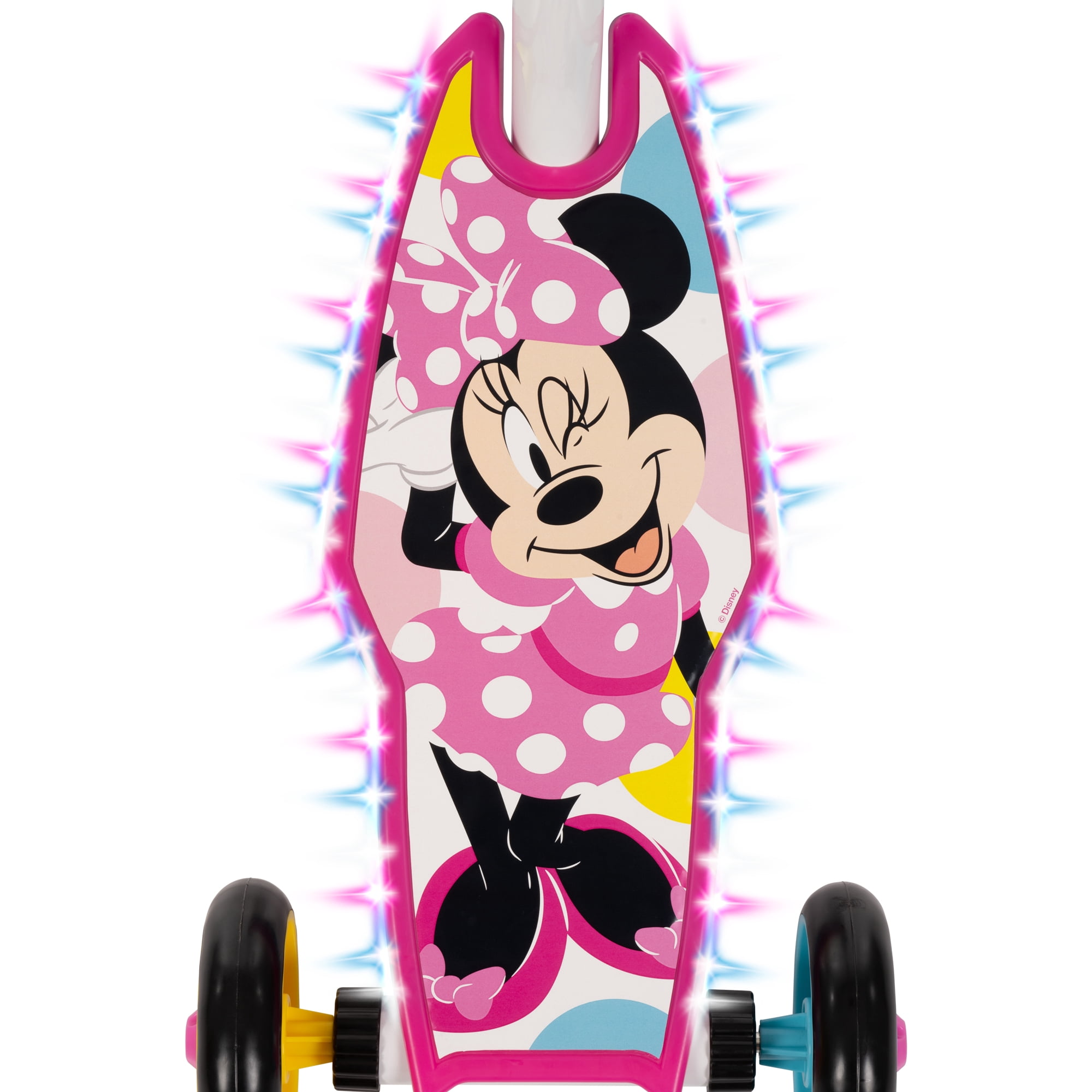Trottinette Préscolaire a 3-Roues Minnie de Disney par Huffy avec lumières LED, Rose